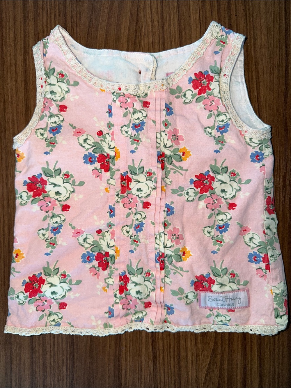 SweetHoney Pink Floral Tank Top for Kids